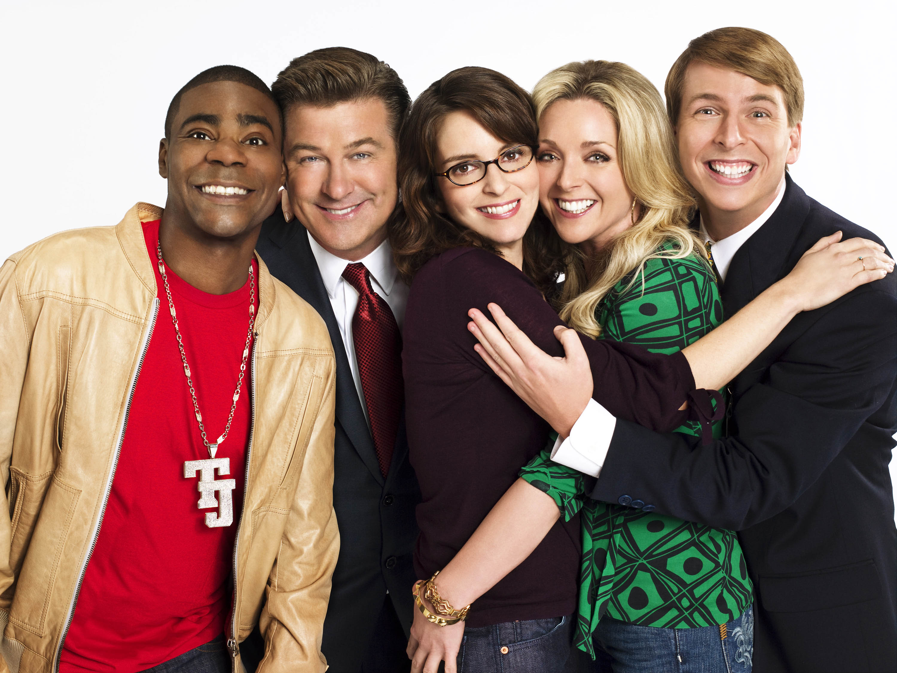 "30 Rock," which stars, from left, Tracy Morgan, Alec Baldwin, Tina Fey, Jane Krakowski and Jack McBrayer, took home Emmys this year for best comedy, writing (Fey) and acting (Fey and Baldwin). (NBC/MCT)